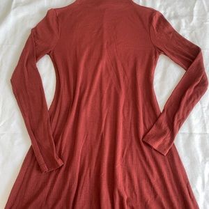 rubbed mock neck dress